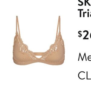 SKIMS Lace Triangle Bralette in Tan